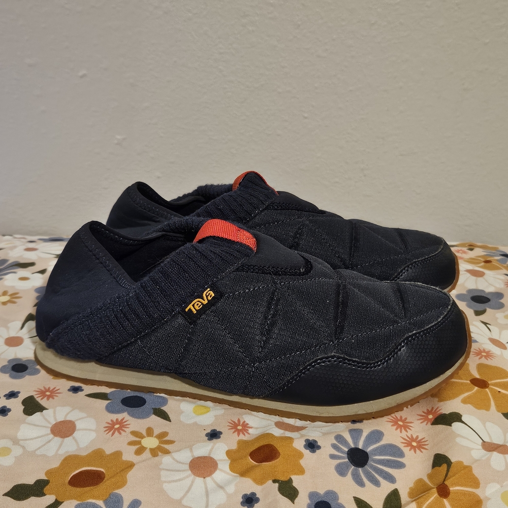 Teva Black Quilted Slip-On Shoes